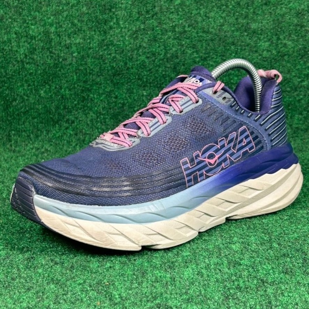 Hoka One One Bondi 6 Running Shoe Women 9 Purple Lightweight Cushion No Insoles - Picture 1 of 9